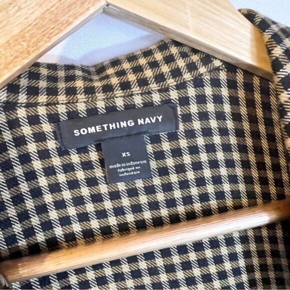 Something Navy Plaid Wrap Style Blazer XS Academia Preppy Collegiate Old Money - Picture 4 of 7